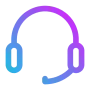 Headphones icon representing customer support for Android app development services