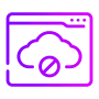 Cloud with disabled signal inside browser window showing app access without internet connection